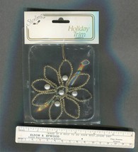 Vintage Unopened Sterling Christmas Tree Ornament Gold Tone Simulated Pearls - £7.86 GBP