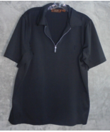 Tasso Elba Performance Golf  Men&#39;s Medium M Polo 1/4 Zip Black Knit Shirt - £5.80 GBP