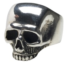 Unisex Skeleton Huge Skull Sterling Silver Ring Femme Metale 925 Sizes 6-15 - £151.67 GBP