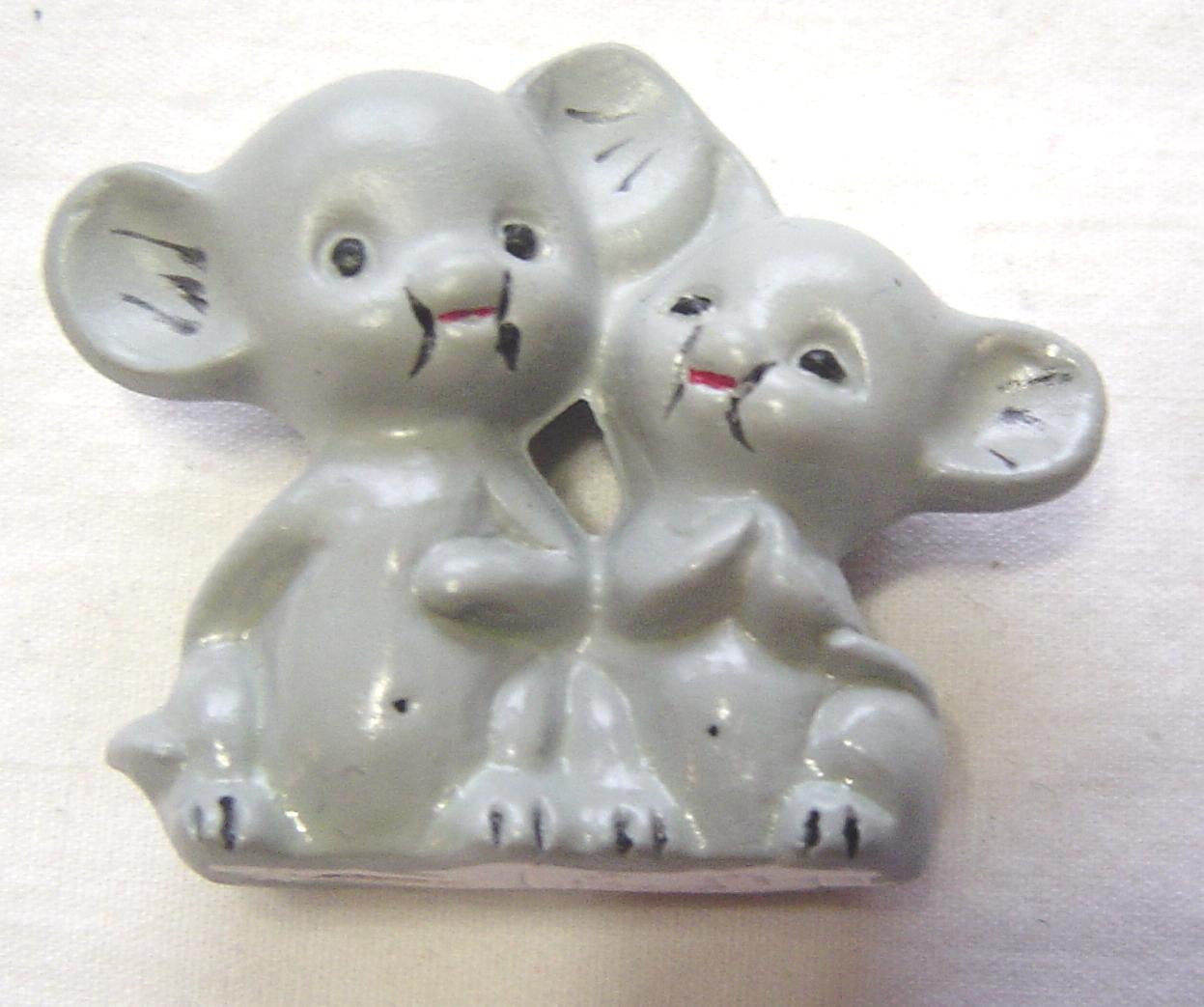 Primary image for  Miniature Ceramic Grey Mice Handpainted