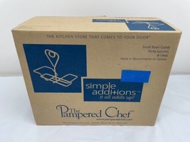 NIB Pampered Chef Small Square Bowl Caddy  #1944 Black Wrought Iron Buffet Party - £11.85 GBP