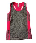 Athletic Top Women&#39;s Pink Gray Compression Racer Back Tank One Size Shap... - $16.17 CAD