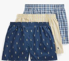 3 PACK RALPH LAUREN POLO SIZE SMALL GRAY BLACK WHITE COTTON WOVEN BOXER ... - $42.90