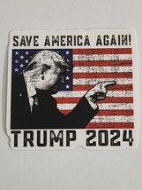 Save America Again! Trump Pointing with American Flag Background Sticker Decal - £1.80 GBP
