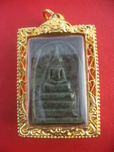 Magic Holy Green Jade Somdet Bucha Talisman Protective Lucky Life Thai Amulets - £23.97 GBP