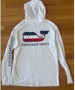 Vineyard Vines Men&#39;s White Long Sleeve Hoodie Tee PATRIOT American flag ... - $62.74 CAD