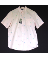 Chaps Men&#39;s Short Sleeve Shirt Surfboard Print Cotton Baby Pink Size XL - £18.88 GBP