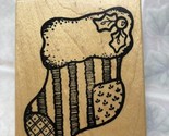 Alias Smith &amp; Rowe Wood Mounted Rubber Stamp Christmas Stocking 4.25 X 3.5 - $20.42