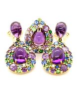 Roberto Casarin 18k Gelbgold Multi-Strass Ohrring Und Ring Set Größe 7 - €7.130,83 EUR