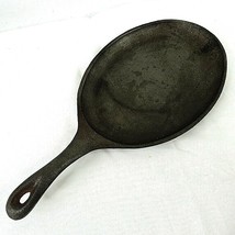 Vintage Cast Iron Sizzle Skillet Server Frying Pan Oval 9.5&quot; x 7&quot; Fajita - £21.91 GBP