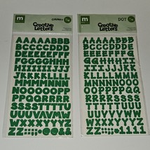 NEW 2 Pk Green Letter Number Symbol Stickers Lot Making Memories Chunky Dot 7/16 - $9.85