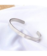 New Classic Simple Men Bracelet Open Adjustable Glossy Stainless Steel B... - £12.94 GBP