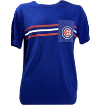 Chicago Cubs Baseball Pocket T Shirt Blue Mens Size XL Majestic MLB NEW - £8.60 GBP