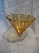 Carnival Glass-Footed Candy Dish-Marigold-Iridescent-1950&#39;s-USA - $295.80 MXN