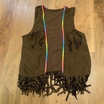 One Size Standard Adult Hippie 1960&#39;s Groovy Brown Fringe Costume Vest H... - £15.98 GBP