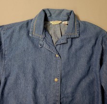 Vintage Gotcha Covered Mens Blue Denim Size Small Shirt Button Up Made USA - $17.72