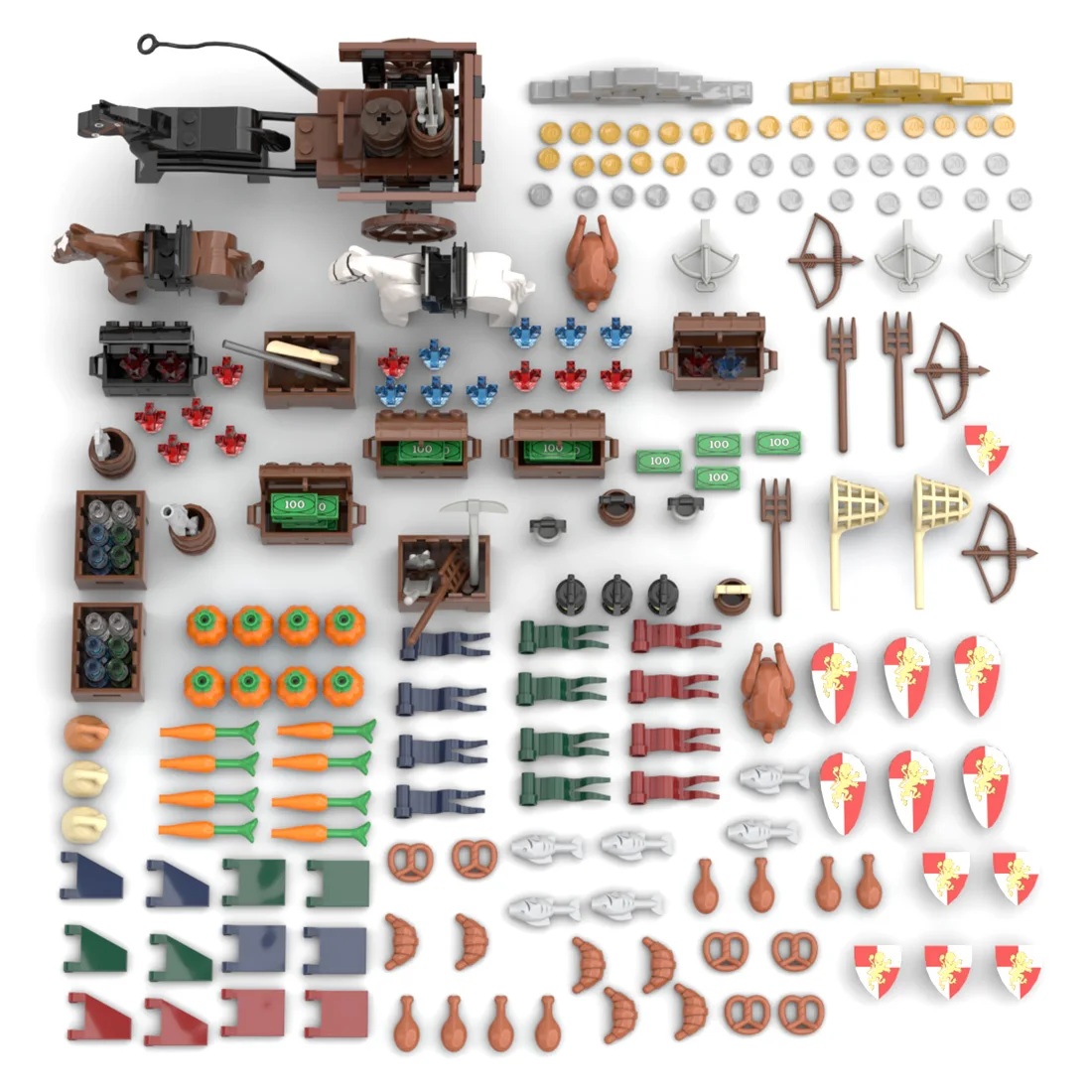 340+Pcs Medieval Figure Castle Accessories Small Particle Building Block Model - £72.96 GBP