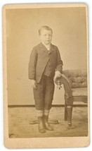 Antique CDV Circa 1870&#39;S Adorable Young Boy In Suit Townsend Willimantic, CT - £8.29 GBP