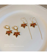 Alloy Earrings crystal earrings maple leaf earrings 2pcs per set Jewelry - £3.05 GBP