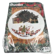 Bucilla Vintage 42&quot; Round Counted Cross Stitch Tree Skirt Santa Classic New - £39.54 GBP