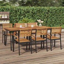 Modern Outdoor Garden Patio Wooden Acacia Wood Dining Dinner Table Hairpin Legs - £170.92 GBP+