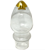 Vtg MCM Glass Decanter Stopper 4" – Mushroom Shape w/ Gold Tip – Barware... - $12.99