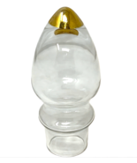 Vtg MCM Glass Decanter Stopper 4" – Mushroom Shape w/ Gold Tip – Barware... - $12.99