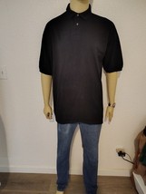 Men&#39;s Short Sleeve Polo Shirt Size: 46&quot; Chest  Black - $108.65 MXN