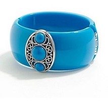 Apt. 9 Hinge Cuff Bracelet Blue Filigree Fashion Jewelry - £7.98 GBP