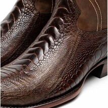 DENVER Genuine Ostrich Leg Skin Cowboy Boot from the Western CollectionClear Bro image 8