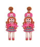  Christmas Nutcracker Dame Beaded Post Earrings - $470.18 MXN