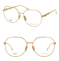 FENDI Authentic BAGUETTE 0454 Gold Crystal Retro Eyeglasses Optical 59mm... - £213.40 GBP