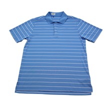 Adidas Shirt Mens Medium Blue Striped Polo Golf Pure Motion Lightweight ... - £14.22 GBP