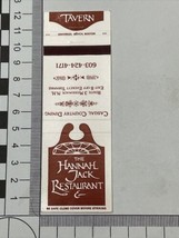 Vintage Matchbook Cover The Hanna Jack Restaurant Merrimack, N. H.  gmg unstruck - £9.66 GBP