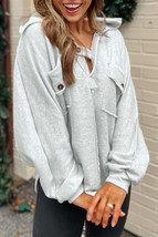 Gray Exposed Seam Double Chest Pocket Sweatshirt - £22.26 GBP