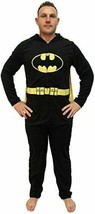 Mens Dc Comics Batman Mask Hood Adult Caped Costume Union Suit Sz L Black Nwt - £14.54 GBP