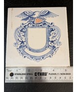 19th Siècle Aigle 13 Star Bouclier Lustré 5.5 Inch Carré Blanc Rouge Ble... - $93.51