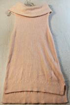 Michel Kors Sweater Dress Womens Medium Peach Knit Cotton Sleeveless Cowl Neck - £19.25 GBP