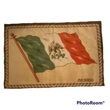 Vintage Cigar Felt Premium Flag of Mexico Fabric Label 8&quot; X 5.5&quot; Tobacco... - $9.87