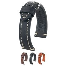 Hirsch Liberty Leather Watch Strap - Brown - L - 18mm / 16mm - Shiny Silver Buck - £47.36 GBP