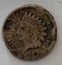 1863-P Copper-Nickel Indian Head Penny. - $6.89