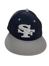 San Francisco 49ers Hat Ball Cap Fitted Flat Brim Size 7 1/2 Black Gray ... - $29.63