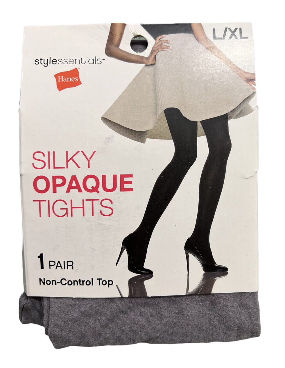 Hanes Silky Revitalizing Tights, Graduated Compression, Opaque Leg GRAY M/L L/XL