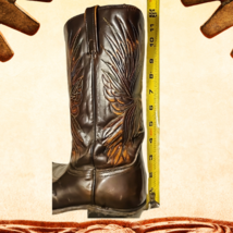 Vintage Acme Boot Co Western Boots Mens Size 8 1/2 D Multi Color Stitched Eagle image 6