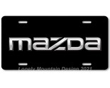 Mazda Text Inspired Art on Black FLAT Aluminum Novelty Auto License Tag ... - $17.99