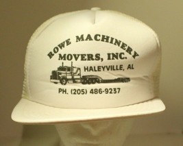Rowe Machinery Movers Inc Hat Cap White Mesh Snapback Hanceville Alabama... - $14.84