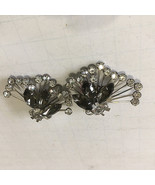 Clip on earrings vintage Hollywood regency look rhinestone style earrings  - $19.75