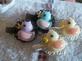 Jewelry Hair clips adorable duck 2 sets total of 4 alligator clamp style... - $8.54