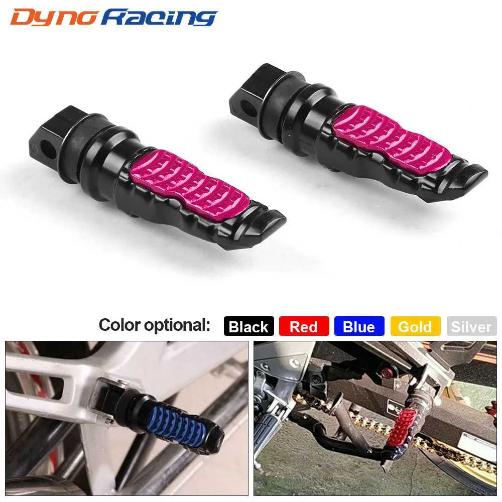 8MM Hole Aluminum Motorcycle Rear Passenger Foot Pegs Pedals Footrest Sc... - $7.93