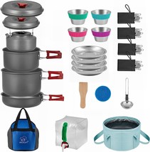 Bulin 37/27/20Pcs Camping Cookware Mess Kit Lightweight Backpacking, Carabiner). - £71.89 GBP